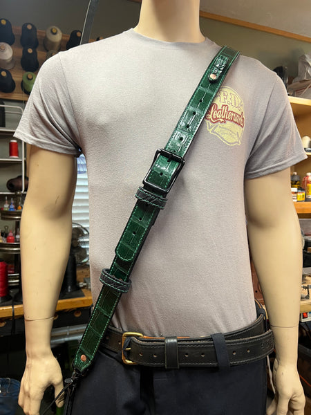 American Alligator Lined Radio Strap Set