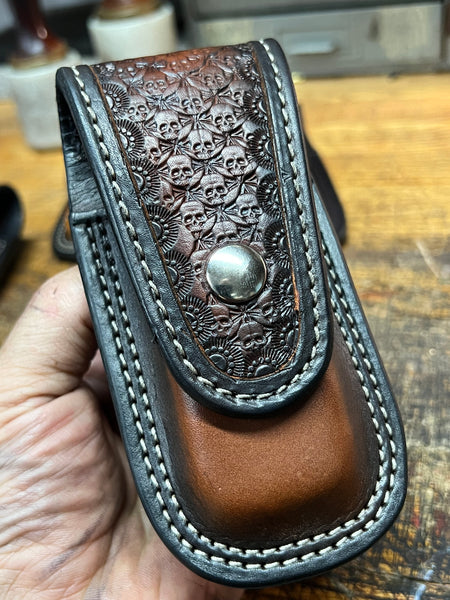 Decorative flap Multi Tool Custom Leather Case / Lined