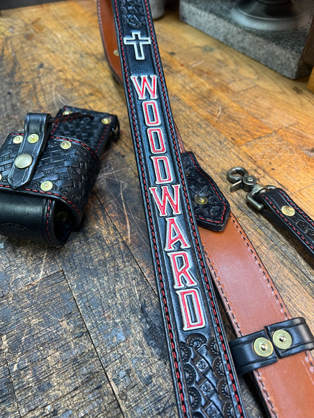 Custom Tooled Premium Radio Strap Set