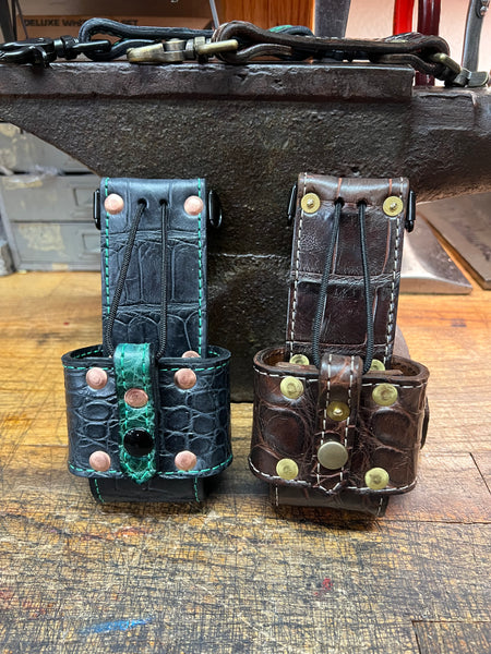 American Alligator Lined Radio Strap Set