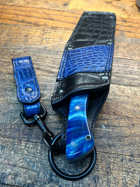 Custom Forged Large Hunter Blue /Swirl