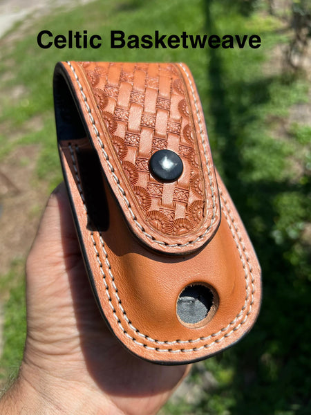 Decorative flap Multi Tool Custom Leather Case / Lined