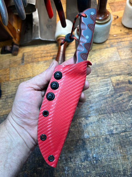 Camp /EDC Fixed Blade Knife “ Red/Black” CM154
