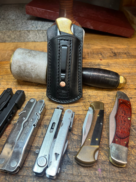 Folding Knife / Multitool Pocket Sheath with Clip
