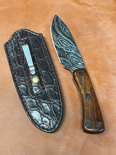 Forged /Twisted Damascus Full Tang Camp Knife