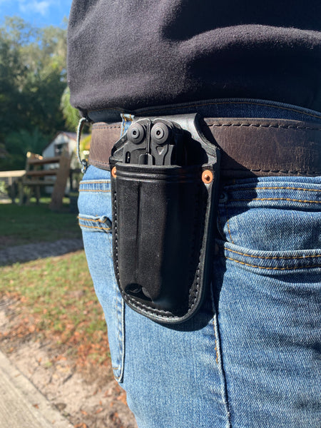 Multi Tool Custom Leather Case / Open Top Retention