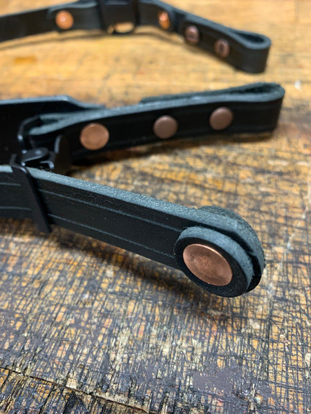 Leather Helmet Chin Strap / Buffalo Brown / Quick Release / SCREWS