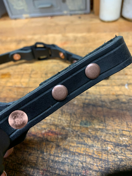 Leather Helmet Chin Strap / Black / Quick Release / SCREWS